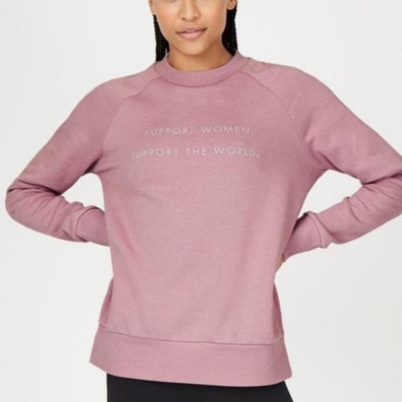 Sweaty Betty Support Women Support The World Graphic Crew Neck Sweatshirt Pink S - Picture 10 of 10